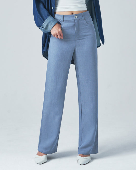 女性直筒牛仔褲