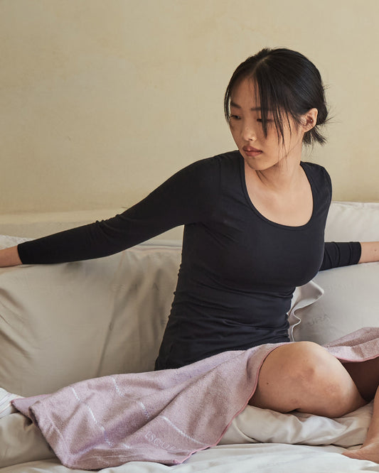 美麗諾_調溫U領 羊毛海藻-女內搭衣