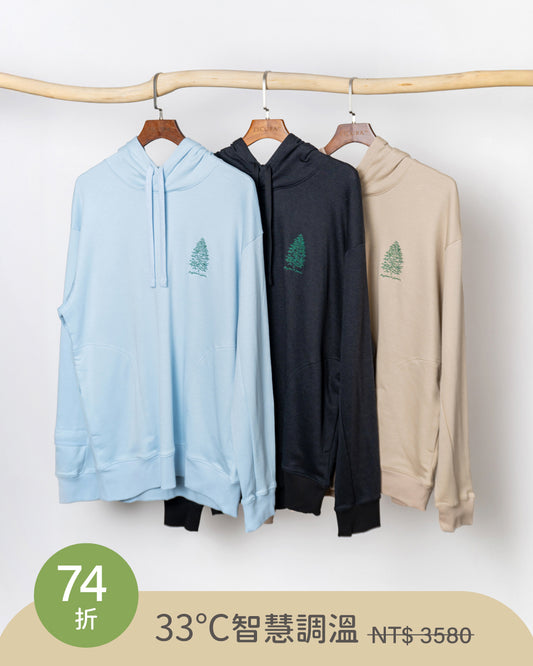 斯創聯名X感溫機能刺繡帽T｜33℃感溫系列