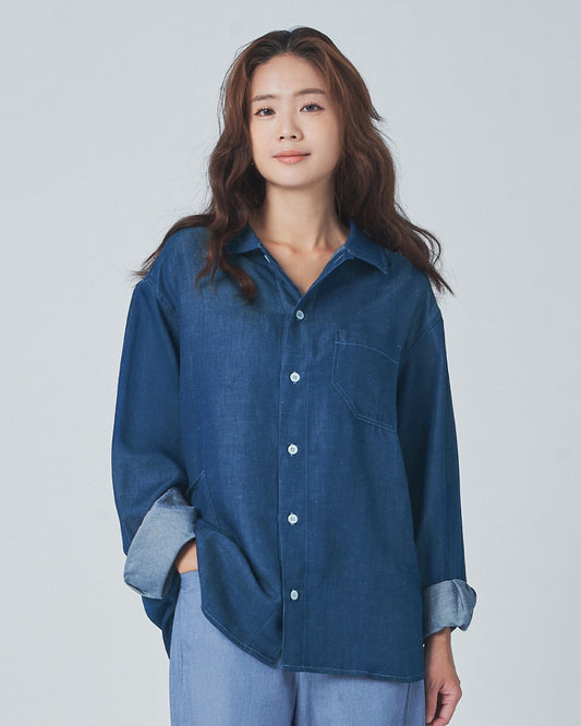 中性牛仔襯衫